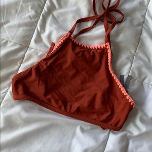 High neck swim top